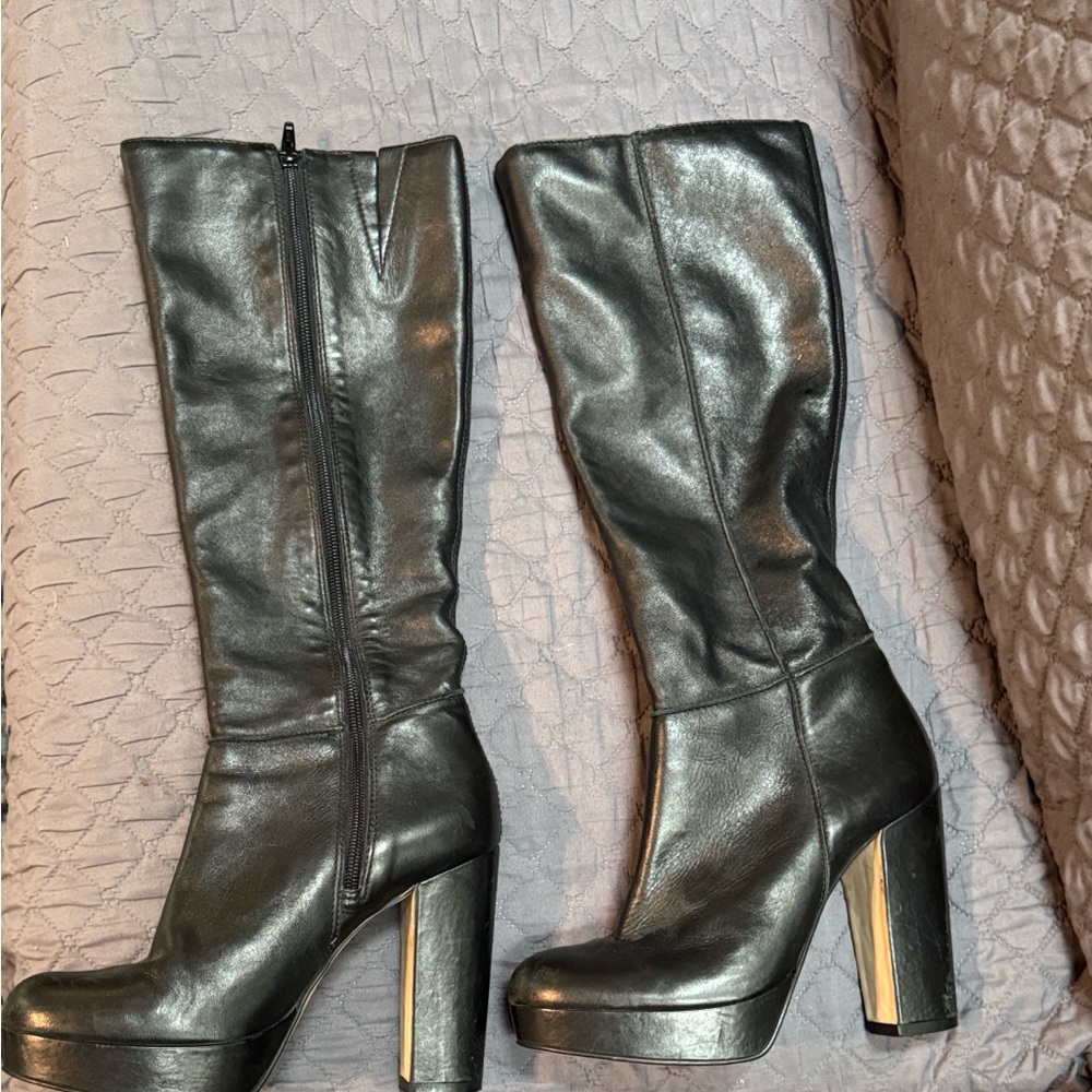 Aldo Black Knee-High platform Boots
